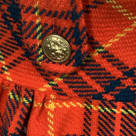 Jumper Dress Red Plaid Sz 16 Carol Brent Teacher Preppy 1970s - Picture 3 of 9